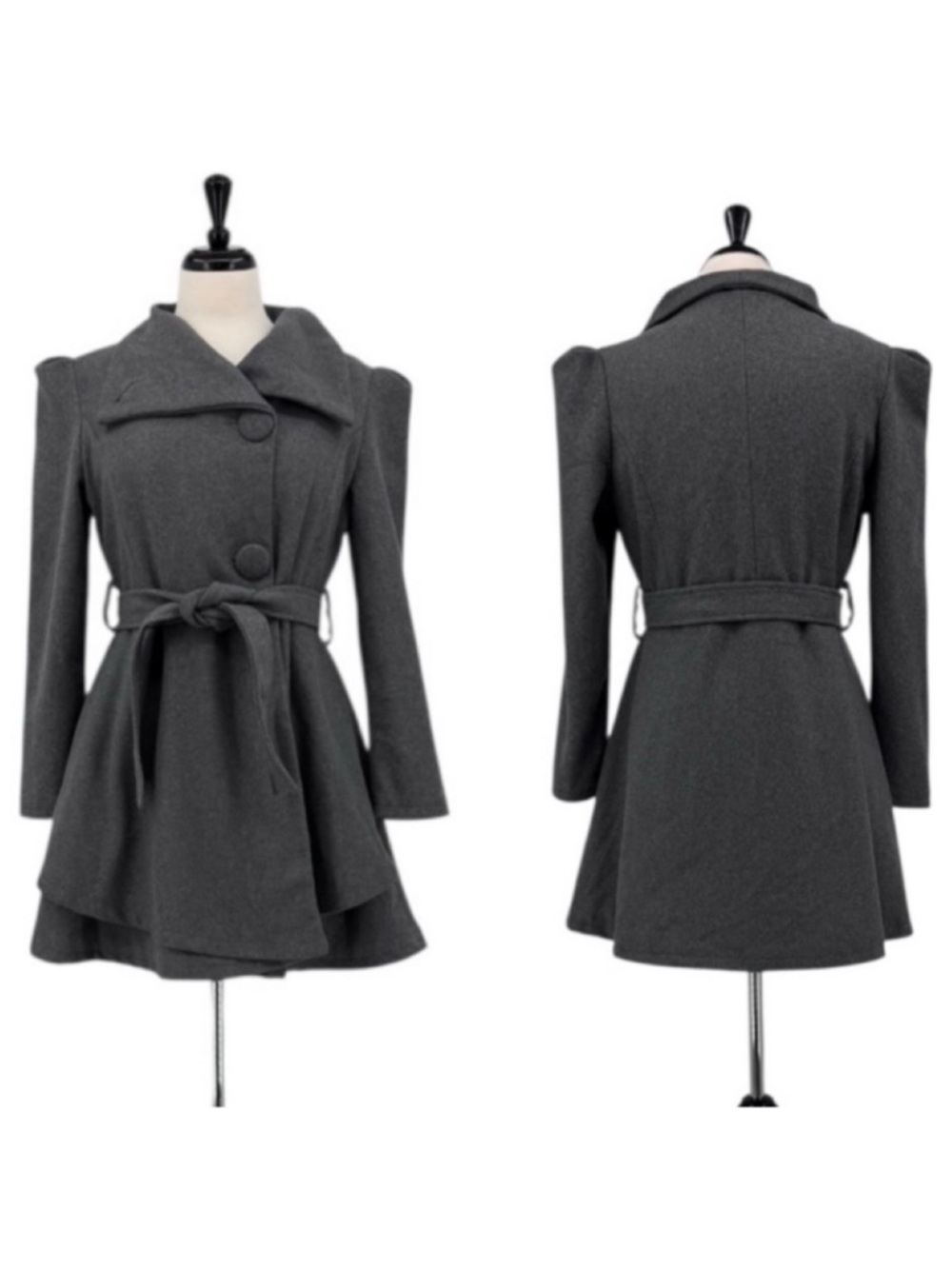 Wantdo Women's Wool Wrap Dress Coat with Belt
